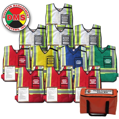 Disaster Management Systems Facility Command Vest Kit, Window Vests DMS-05306W